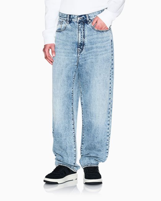 ARMANI EXCHANGE Blue Loose Fit Denim Wash Basic Jeans for men
