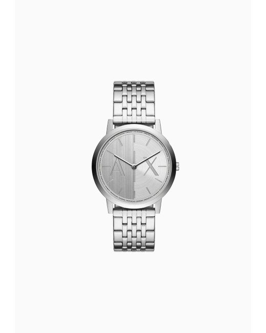 Armani Exchange White Two-hand Stainless Steel Watch for men