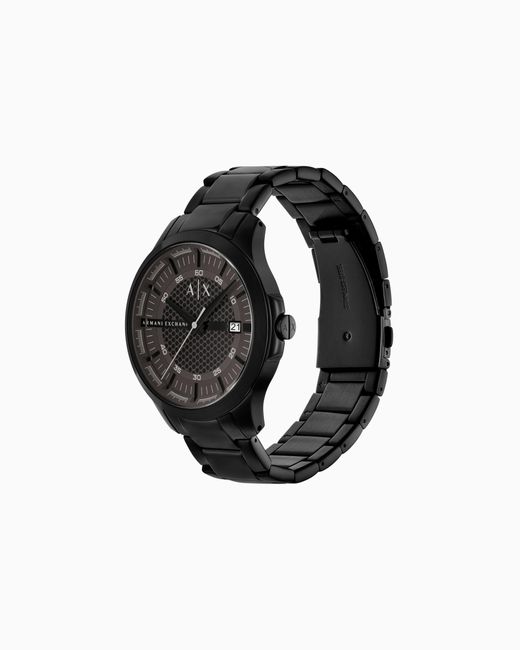 Reloj De Tres Manecillas De Acero Inoxidable Con Visualización De Fecha ARMANI EXCHANGE de hombre de color Black