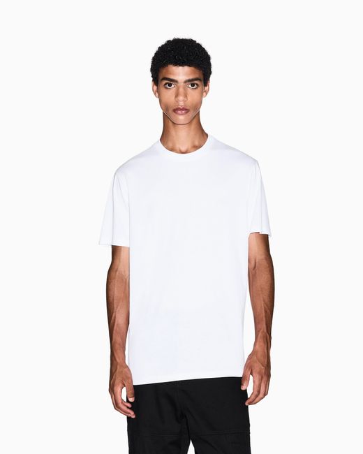 ARMANI EXCHANGE White Regular Fit Cotton T-Shirt With A Chest Logo Essential for men