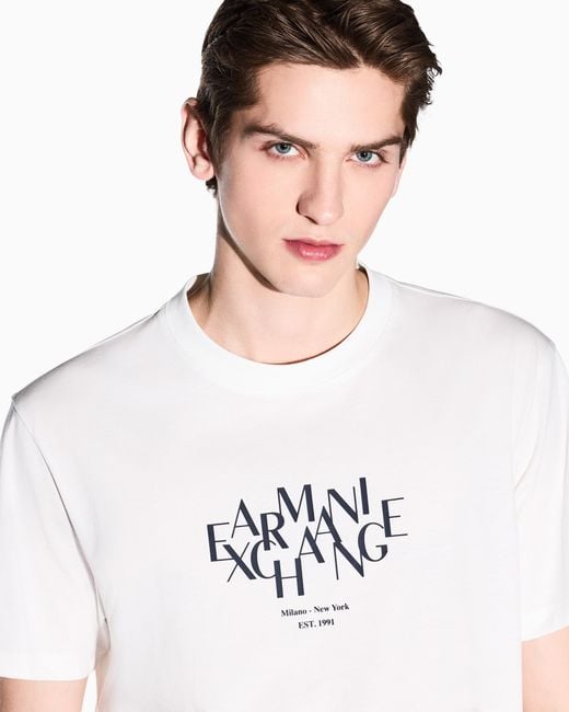 ARMANI EXCHANGE White Regular-Fit T-Shirt for men