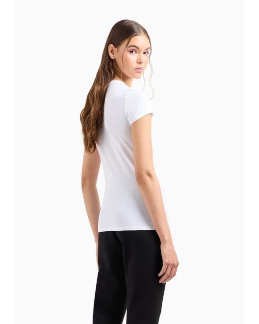 T-shirt Slim Fit Armani Sustainability Values di Armani Exchange in White