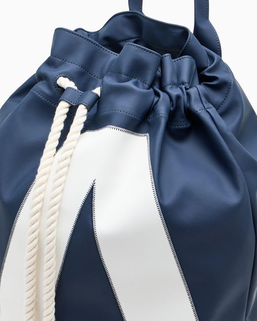 ARMANI EXCHANGE Blue Technical Fabric Backpack for men