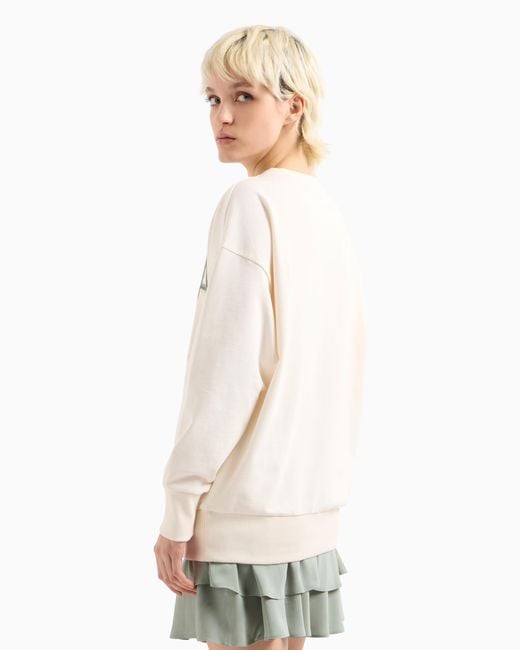 Suéter Oversize Con Logo Con Efecto Óptico ARMANI EXCHANGE de color Natural