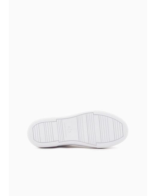 Armani Exchange White Asv Canvas Platform Sneakers