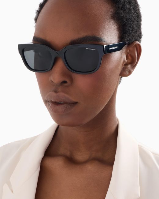 ARMANI EXCHANGE White Irregular-Shaped Sunglasses