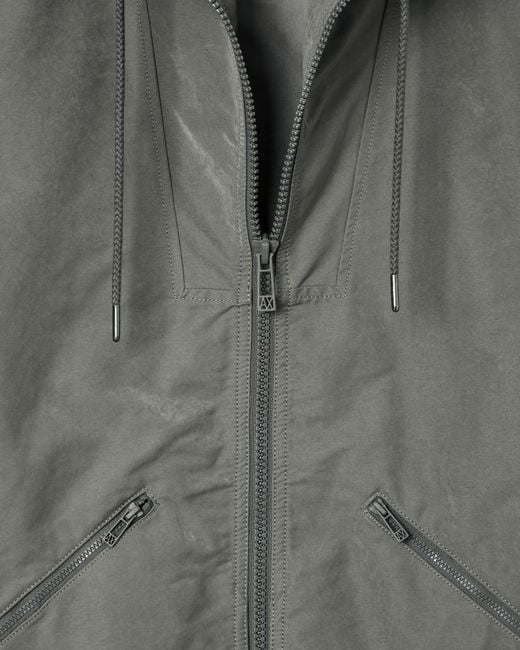 ARMANI EXCHANGE Gray Technical Fabric Windbreakers for men