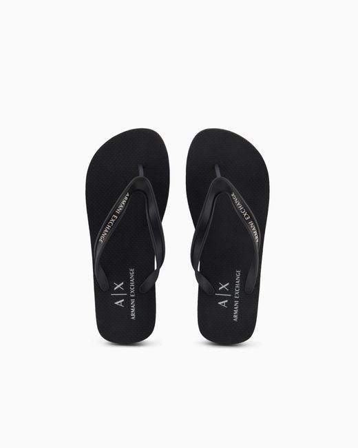 ARMANI EXCHANGE White Pool Flip Flops for men
