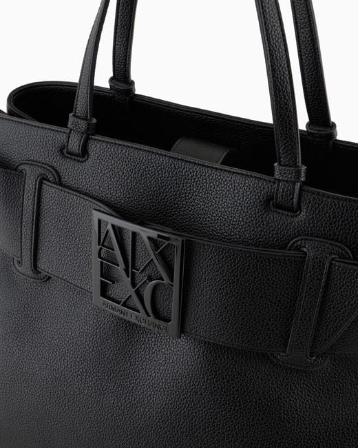 Shoppers Tessuto Tecnico Con Doppi Manici di ARMANI EXCHANGE in Black
