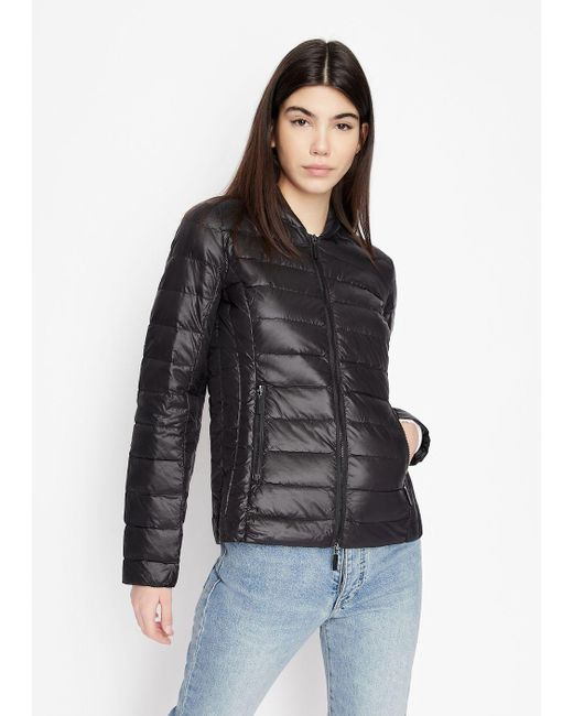Armani Exchange Down Jacket With Ultra Light Padding in Black | Lyst