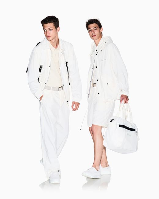 ARMANI EXCHANGE White Travel Bag With Contrasting Details for men