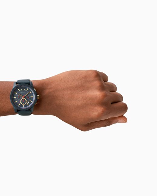 ARMANI EXCHANGE Blue Chronograph Movement Watch With Strap for men