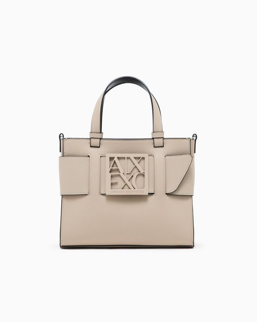 ARMANI EXCHANGE White Shopping Bag With Monogram