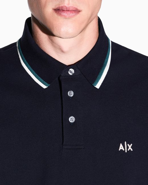 ARMANI EXCHANGE Blue Regular Fit Polo Shirt for men