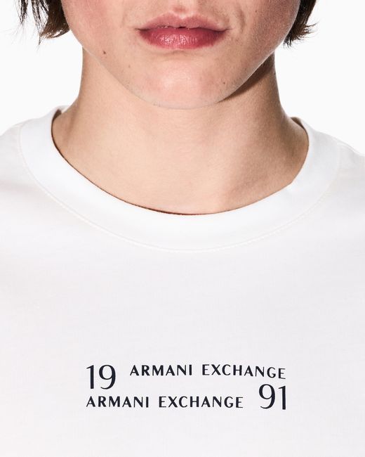 ARMANI EXCHANGE T-Shirt Im Regular Fit Mit Logo-Schriftzug in White für Herren