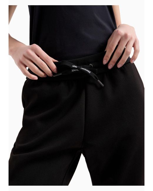 Armani Exchange Black Chino Trousers In Gabardine