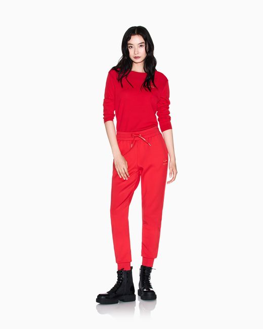 ARMANI EXCHANGE Red Recycled Viscose Sweater With Horse Embroidery