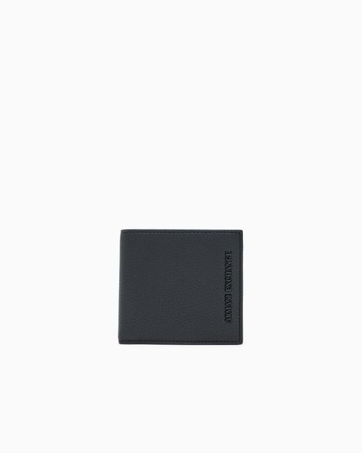 ARMANI EXCHANGE White Textured Bifold Wallet With An Embossed Logo And Card Slots for men