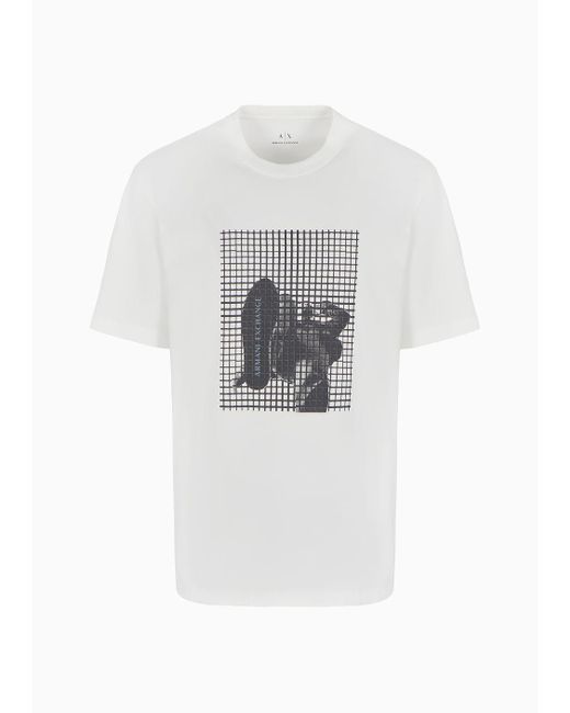 Armani Exchange White Regular Fit T-shirts for men