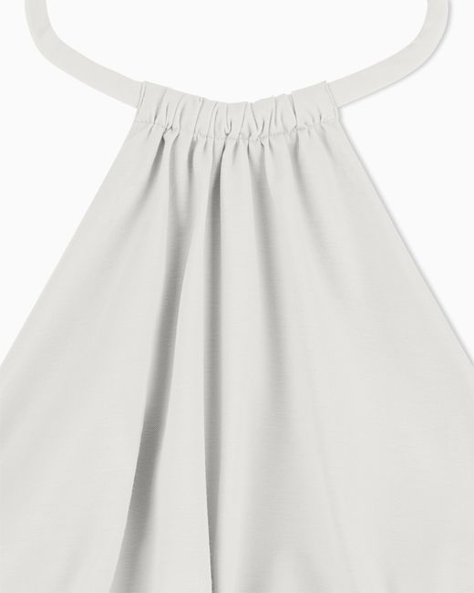 ARMANI EXCHANGE White Scuba Fabric Suit With Open Back
