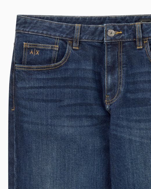 Vaqueros De Corte Recto Con Cinco Bolsillos Essential ARMANI EXCHANGE de hombre de color Blue