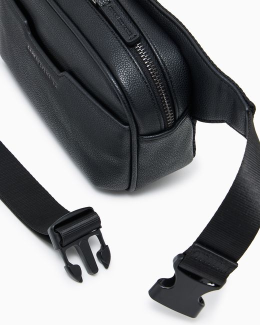 ARMANI EXCHANGE Black Waist Bag With Zipper Closure And Adjustable Strap for men