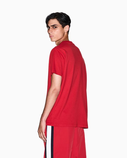 ARMANI EXCHANGE Red Regular Fit T-Shirt With Patch for men