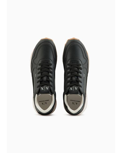 Sneakers Con Inserti Tono Su Tono di Armani Exchange in Black da Uomo