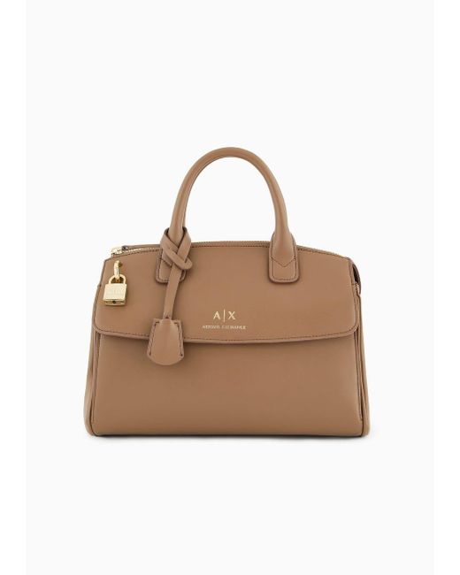 ARMANI EXCHANGE Natural Asv Handbag Trunk With Padlock And Metal Details