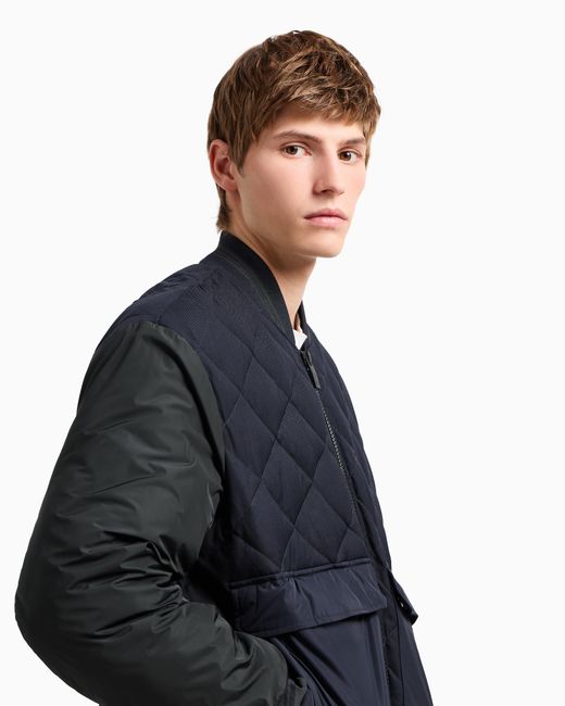 Giubbotto Con Inserto Trapuntato E Maxi Tasche di ARMANI EXCHANGE in Blue da Uomo