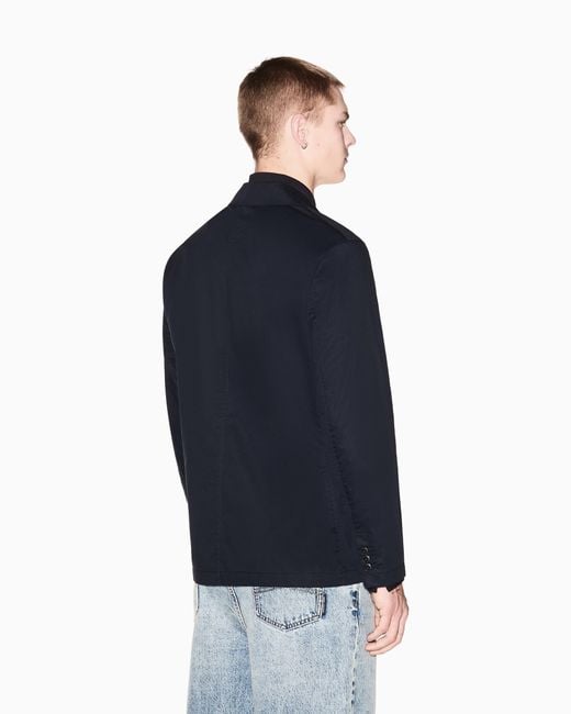 ARMANI EXCHANGE Blue Cotton Twill Jacket for men