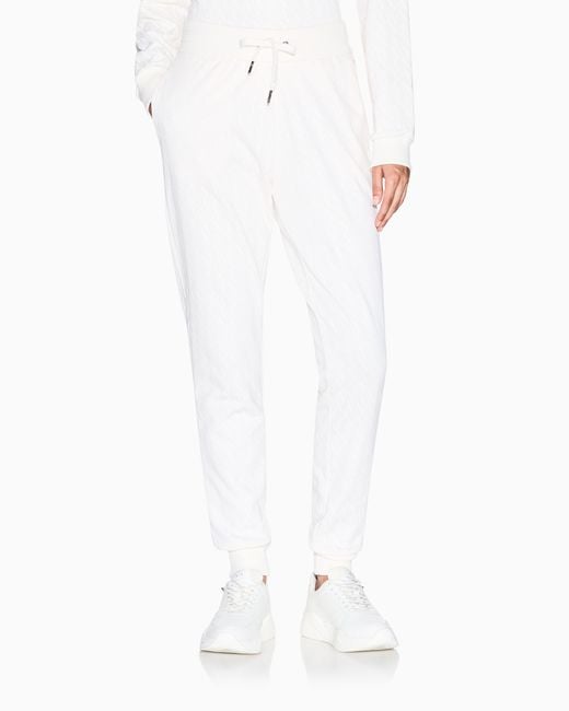 ARMANI EXCHANGE White Allover Logo Sweatpants