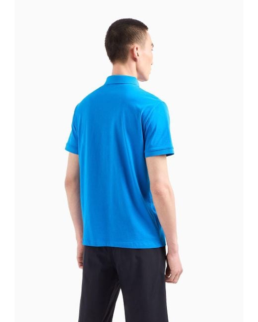 Armani Exchange Blue Cotton Polo Shirt for men