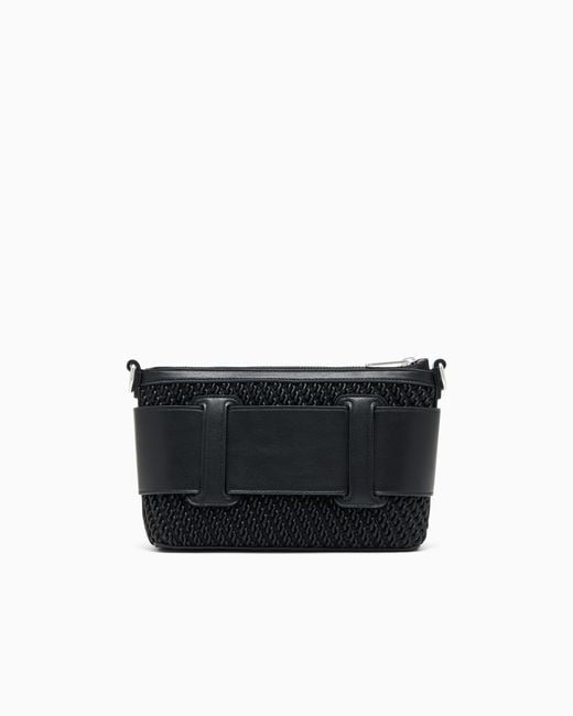 ARMANI EXCHANGE Black Shoulder Bag With Embossed Finish