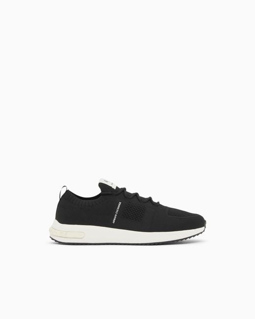 ARMANI EXCHANGE White Technical Fabric Sneakers for men