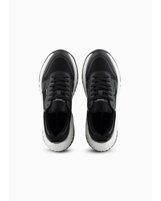 Sneakers Chunky Bicolor Con Suola Maxi di Armani Exchange in Black