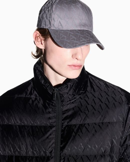 ARMANI EXCHANGE Gray Patterned Baseball Cap for men