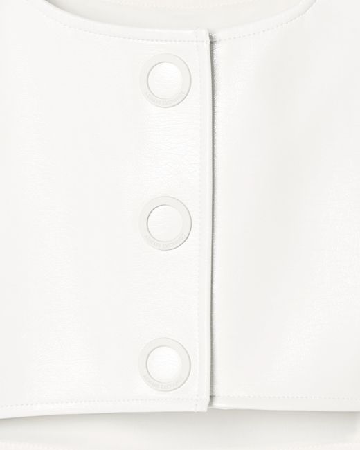 ARMANI EXCHANGE White One-Shoulder Gloss Vinyl Top