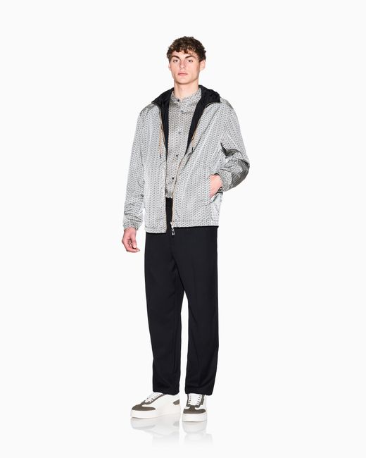 ARMANI EXCHANGE Gray Ultralight Nylon Blouson With Iridescent Effect for men