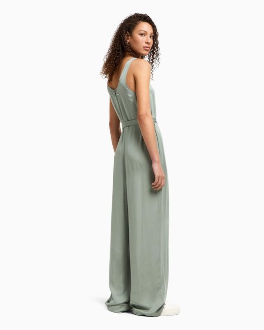 ARMANI EXCHANGE Green Fluid Viscose Jumpsuit