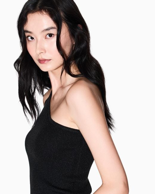 ARMANI EXCHANGE Black One-Shoulder Top