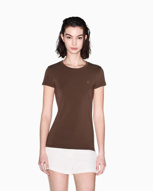 ARMANI EXCHANGE Brown Slim Fit T-Shirt