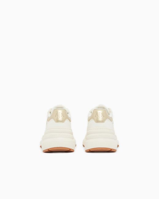 ARMANI EXCHANGE White Sneakers With Metallic Details And Rubber Sole