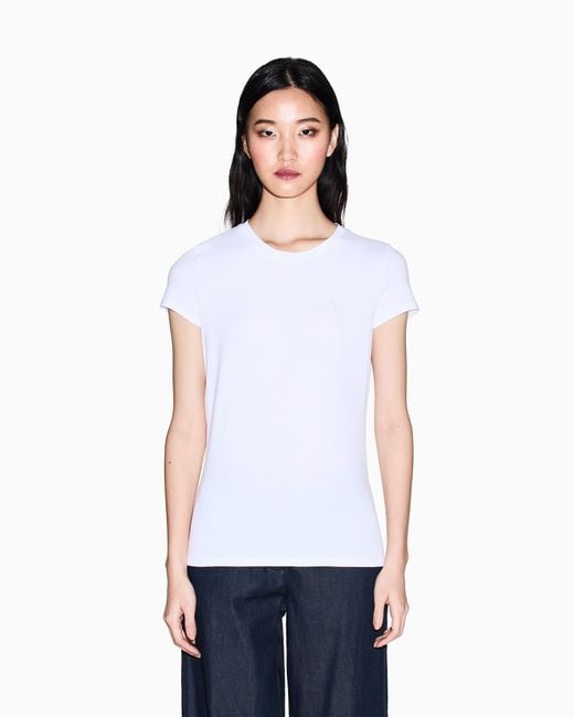 ARMANI EXCHANGE White Slim Fit T-Shirt