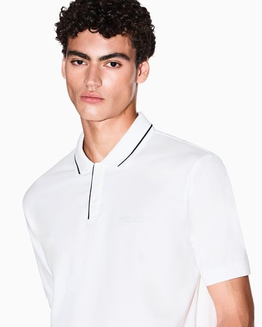 ARMANI EXCHANGE White Regular Fit Polo Shirt for men