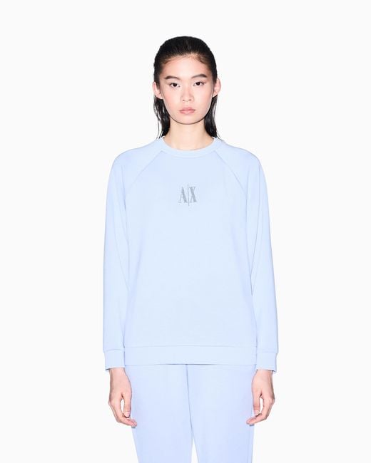ARMANI EXCHANGE Blue Crew Neck Sweatshirt