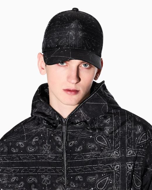 ARMANI EXCHANGE Gray Polka Dot Visor Hat for men