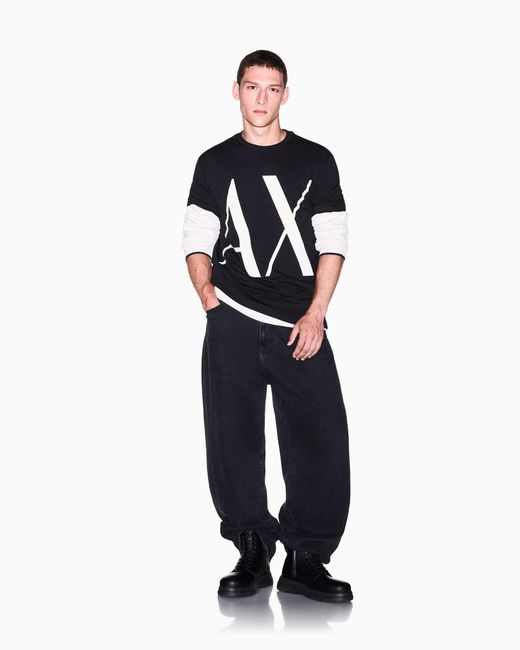 ARMANI EXCHANGE Black Regular T-Shirt for men