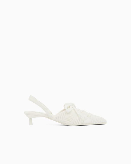 ARMANI EXCHANGE White Technical Fabric Pumps