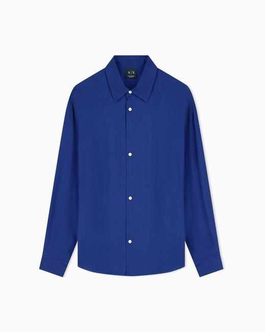 ARMANI EXCHANGE Blue Oversized Shirt for men